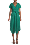 Geometric Lace Wrap Dress