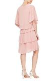 Tulip Tiered Dress With Cape Jacket