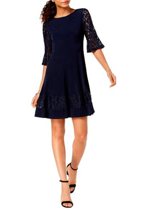 Bell Sleeves Fit and Flare Dress