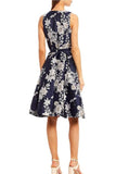 Floral Jacquard Fit and Flare Dress