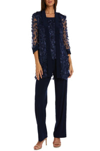 Floral Applique Jacket Pants Set